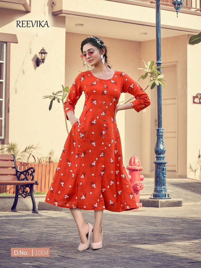  Reevika Princess Regular Wear Wholesale Printed Kurtis Catalog